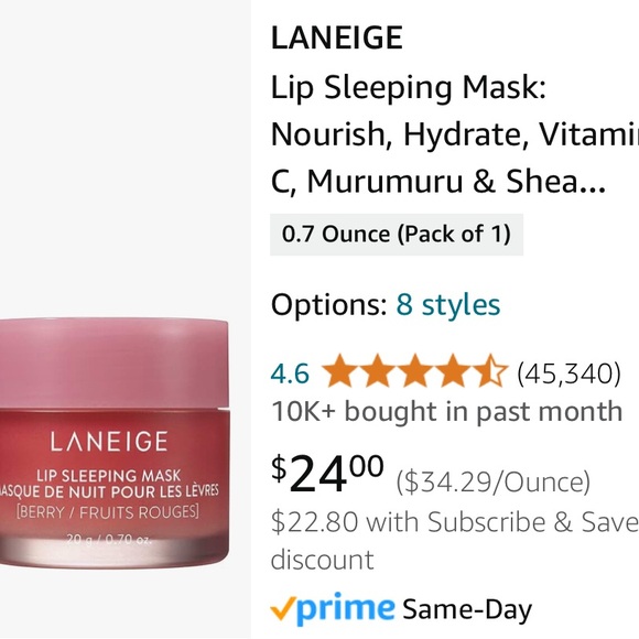LANEIGE lip sleeping mask (BERRY)20g FULL SIZE NIB - Picture 6 of 6